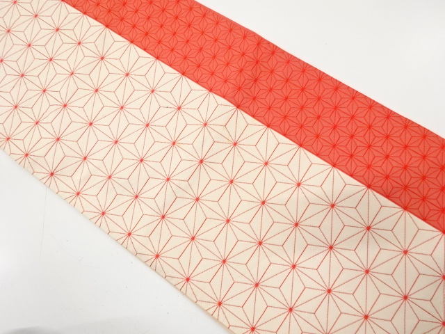 アンティーク　本場筑前博多　麻の葉模様織り出し袋帯（材料）